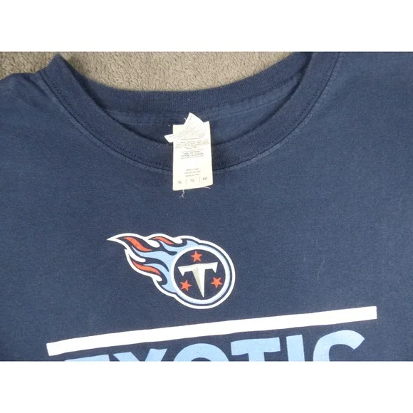 Tennessee Titans Exotic Smashmouth Football Shirt Mens XL Navy Blue NFL - Picture 3 of 9
